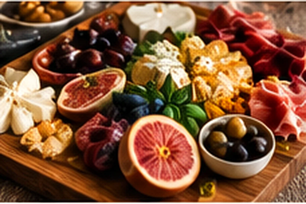 Collected food and serving board