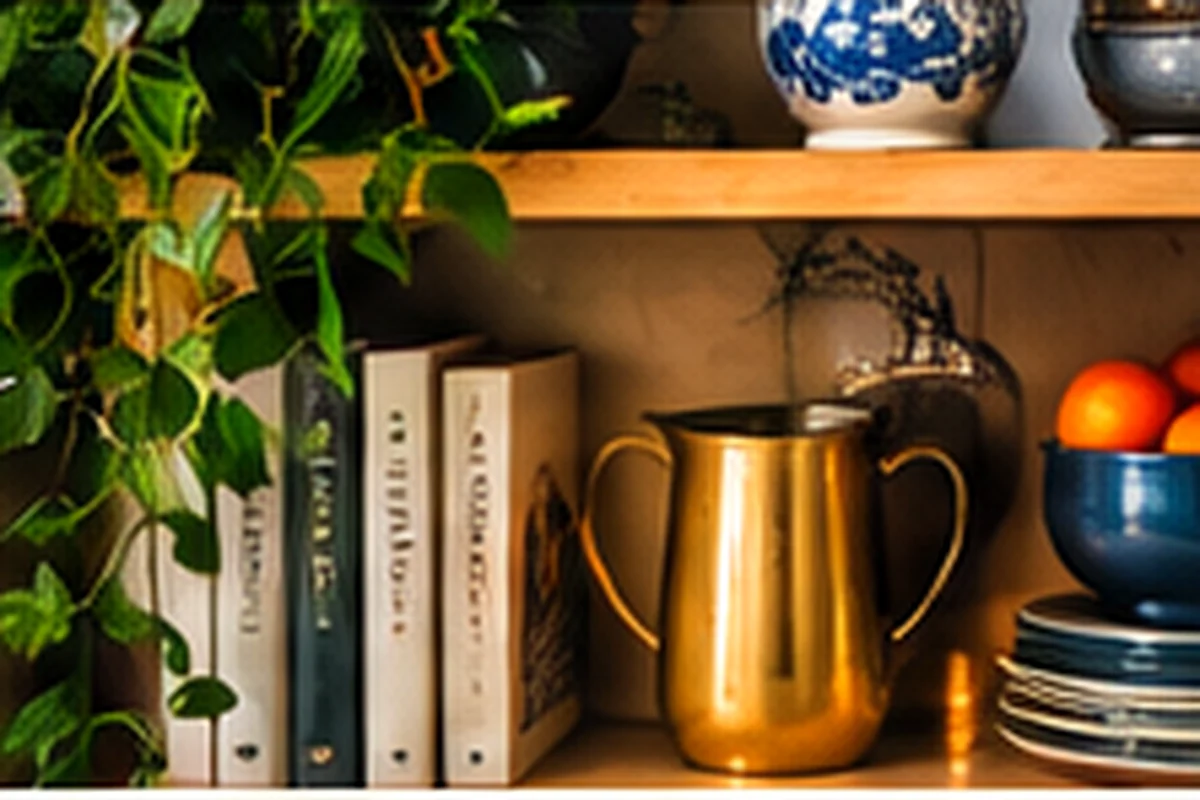 Colorful collected home objects styled with candlelight