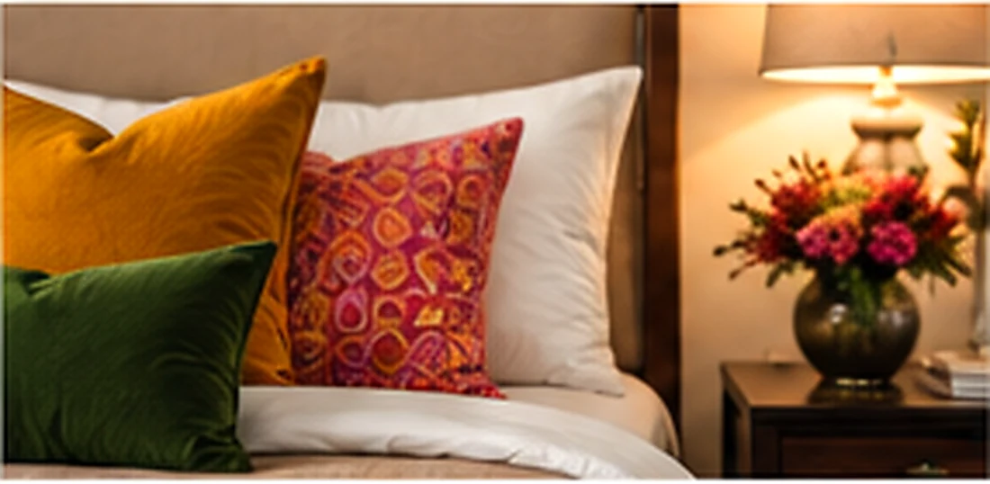 Layered guest room in rich colors