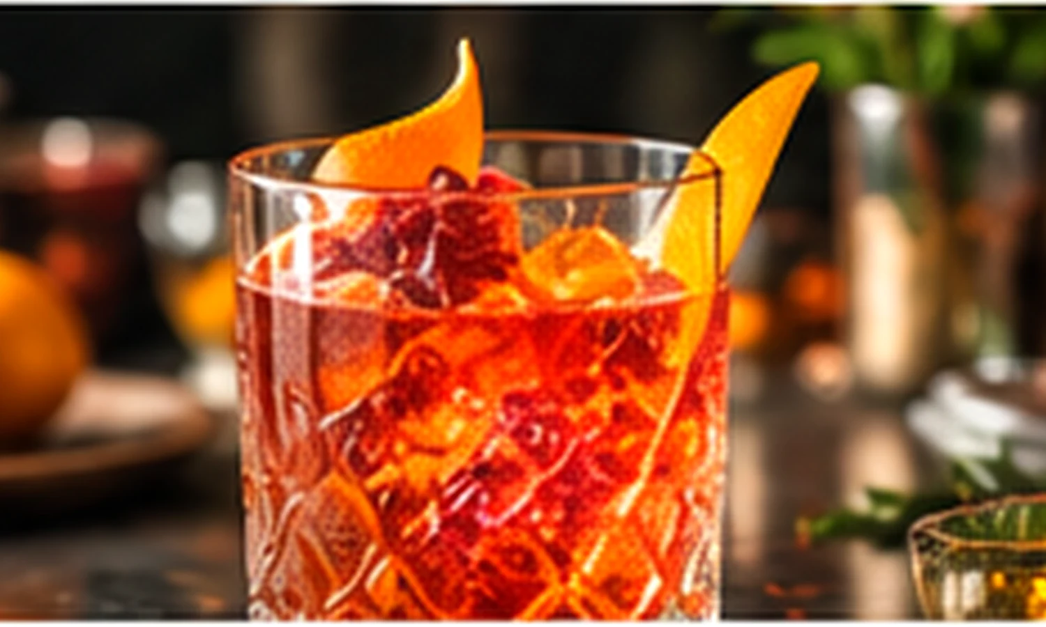 Moody colorful cocktail bar